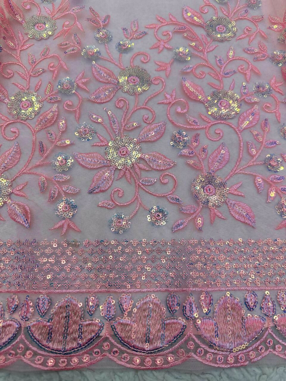 Jyoti Fashion Women's Baby Pink Soft Net Sequins with Thread Embroidered Designer Lehenga Choli Set | Swadesiicart