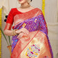 Jyoti Fashion Women's Purple Patola Silk Zari Woven Saree with Blouse | Swadesiicart