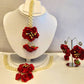 Artificial Flower Jewelry Set For Haldi