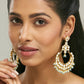 Nuyug 22K Gold-Plated Kundan Stone Studded & Pearl Beaded Chandbalis | Swadesiicart