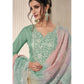 Anaita Green Moonga Silk Stitched Suit with Embroidery Sequence Work