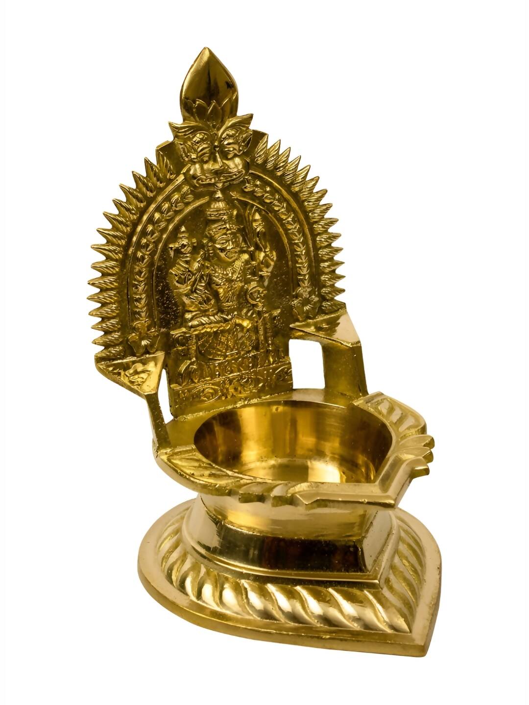 Spillbox Gold-Toned Brass Karumbu Kamachi Diya Pooja Essential | Swadesiicart