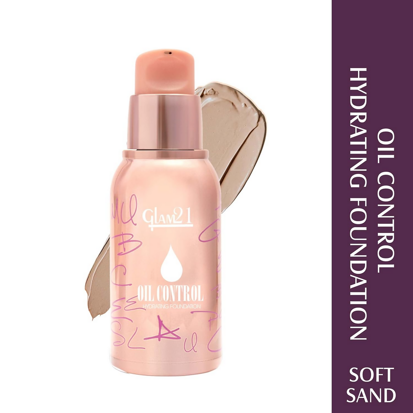 Glam21 Oil Control Hydrating Foundation - 01 Soft Sand - Swadesiicart