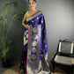 Joban Fashion Purple Banarasi Soft Lichi Silk Paisley Saree | Swadesiicart