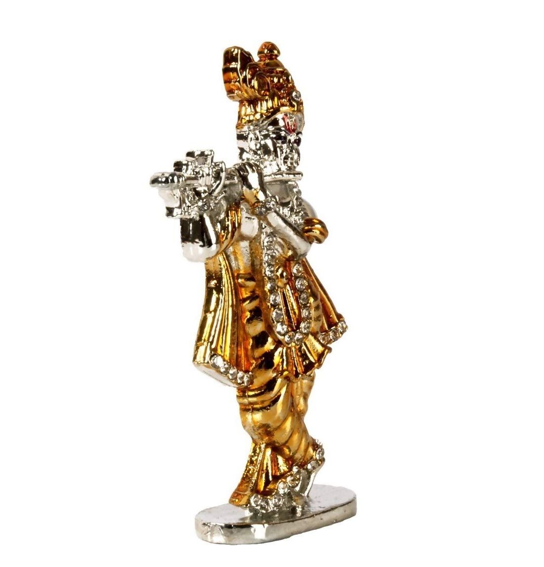Relicon Lord Krishna Idol Silver Gold Metal Statue - Swadesiicart