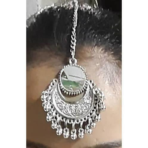 MS Fashion India Traditional Oxidized Silver Maang Tikka | Swadesiicart