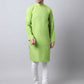 Even Apparels Green Pure Cotton Men's Kurta With Side Placket (SLD1193) | Swadesiicart