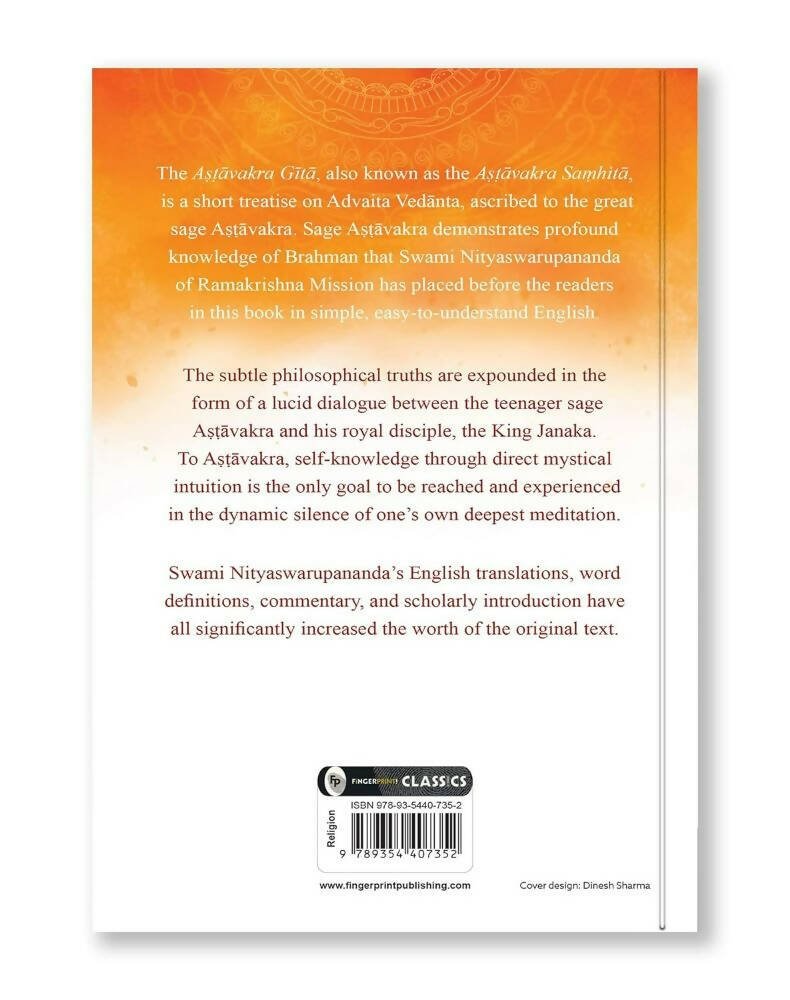 Ashtavakra Gita By Swami Nityaswarupananda - ? English | Swadesiicart