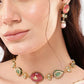 Nuyug 22K Gold Plated Radiant Rose Stone Kundan Necklace | Swadesiicart