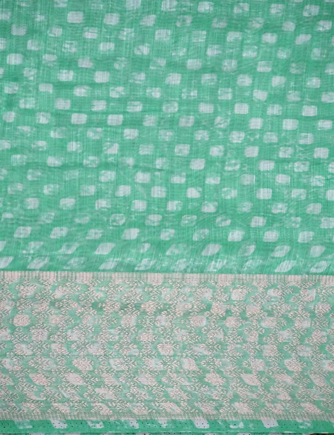 Shades Of Mint Green With Floral Design Semi Chanderi Saree By Gayathri Reddy Designer Studio | Swadesiicart