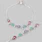 VOJ Set of 2 Silver Plated Designer Multi Color Anklet - Swadesiicart