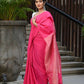 Beatitude Pink Cotton Ghicha Pallu Saree