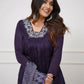 Partywear Designer Viscose Silk With Lining Wine Stitched Suit With Dupatta - Tanisha | Swadesiicart