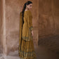 Anaita Mustard Silk Readymade Palazzo Suit with Swarovski Work
