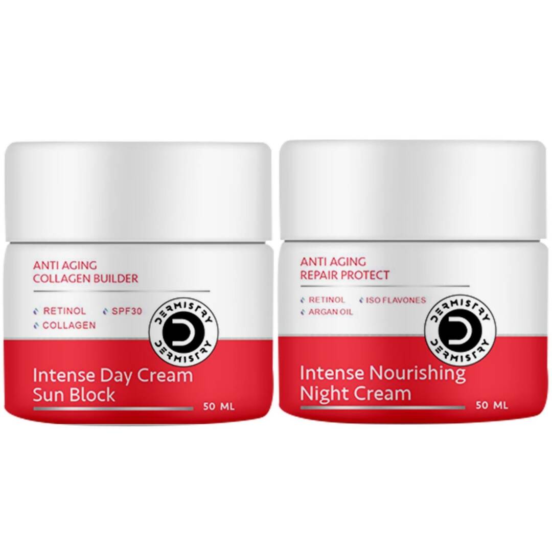 Dermistry Anti Aging Intense Day Cream Sun Block & Intense Nourishing Night Cream - Swadesiicart