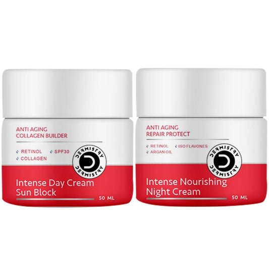 Dermistry Anti Aging Intense Day Cream Sun Block & Intense Nourishing Night Cream - Swadesiicart