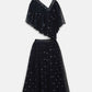 Ahalyaa Navy Blue Net Asymmetric Kids Top With Skirt For Girls | Swadesiicart