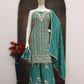 Anaita Turquoise Chinon Stitched Suit with Embroidery Codding Sequence Work