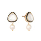 Nuyug 22K Gold Plated Kundan Stone Ethnic Mini Pearl Drop Studs | Swadesiicart