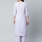 Ahalyaa Women's Powder Blue Crepe Gold Printed Kurta Palazzo Set | Swadesiicart