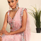 House of Panchhi Pink Net Sequins, Mirror and thread embroidery Lehenga choli & Dupatta | Swadesiicart