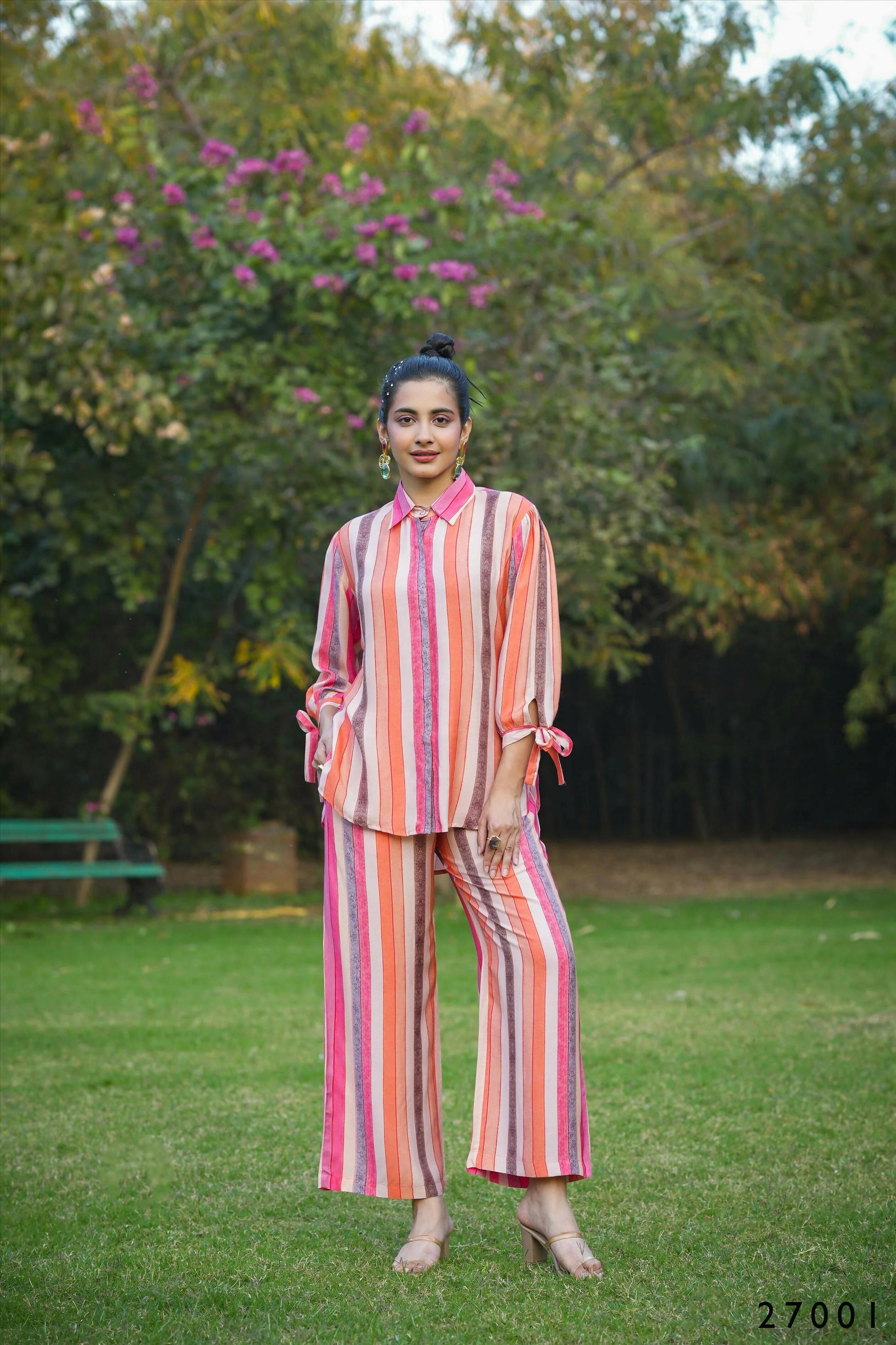 Women's Casual Fashionable Multi Mull Cotton co-ord set - Anya - Swadesiicart