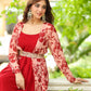 Janasya Maroon Georgette Solid Dress & Jacket | Swadesiicart