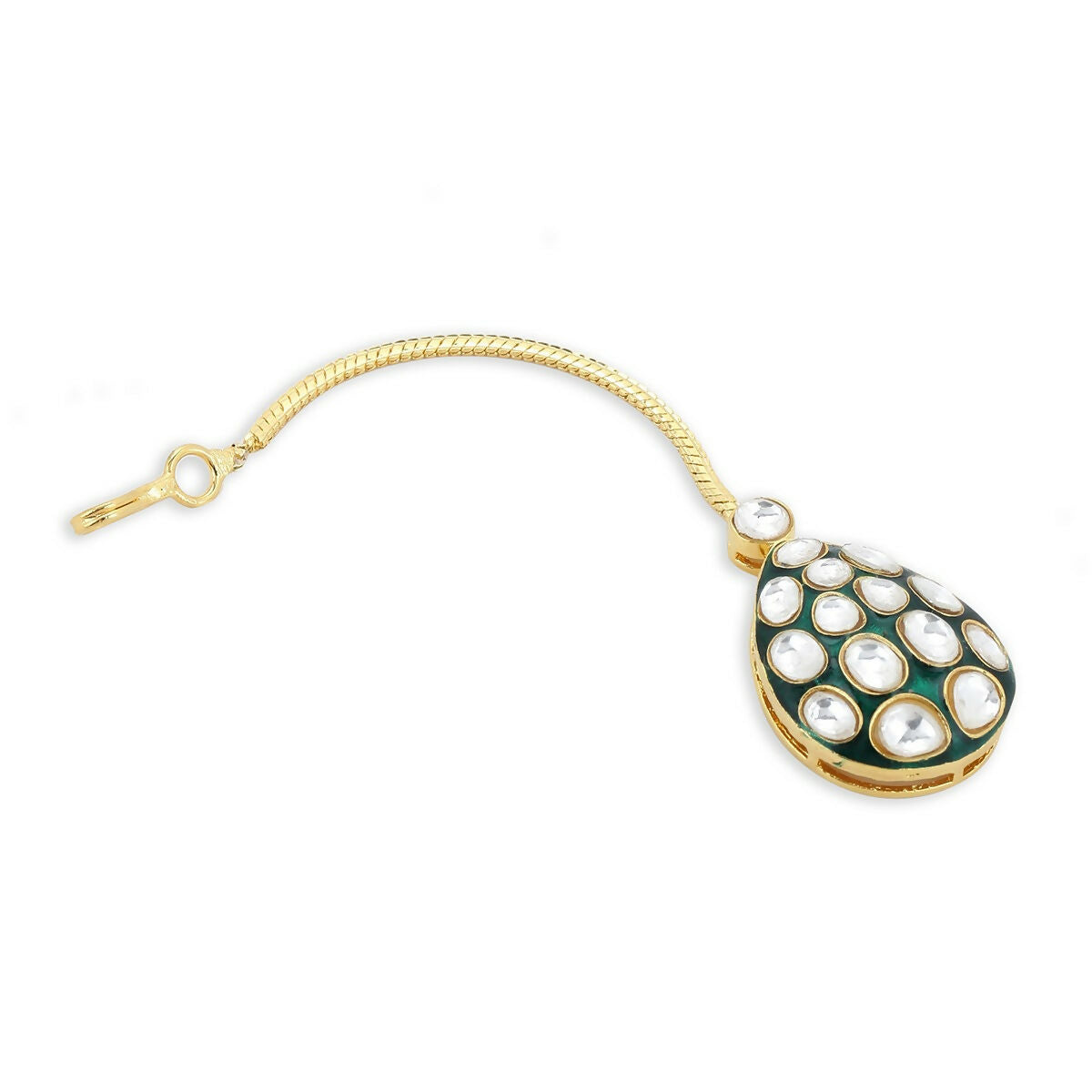 Meenakari Kundan Maang Tikka- Ruby Raang | Swadesiicart