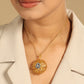 Nuyug 18k Gold-Plated Crystal Studded Minimal Chain Pendant Necklace | Swadesiicart