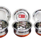 Sublime Kitchenware Set of 3 Stainless Steel Copper Bottom Handi with Lid - Swadesiicart