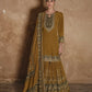 Anaita Mustard Silk Readymade Palazzo Suit with Swarovski Work