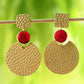 Joban Fashion Women Round Shape Matte Gold Earrings | Swadesiicart
