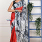 Very Much Indian Handmade Tie And Dye Cotton Saree By Women Weavers -Red Black | Swadesiicart
