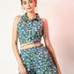 Myshka Women's Blue Printed Top With Shorts - Swadesiicart