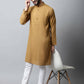 Even Apparels Brown Color Pure Cotton Men's Kurta With Band Collar (SLD1177) | Swadesiicart
