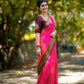 DEIANA'S Beautiful Designer Golden zari Soft Lichi Silk Saree - Pink - Swadesiicart
