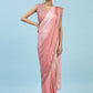 Peach Ombre Satin Georgette Plain Ready to wear Saree with stitched Blouse - Vrinda | Swadesiicart