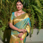 Jyoti Fashion Women's Firozi Paithani Silk Zari Woven Saree with Blouse | Swadesiicart