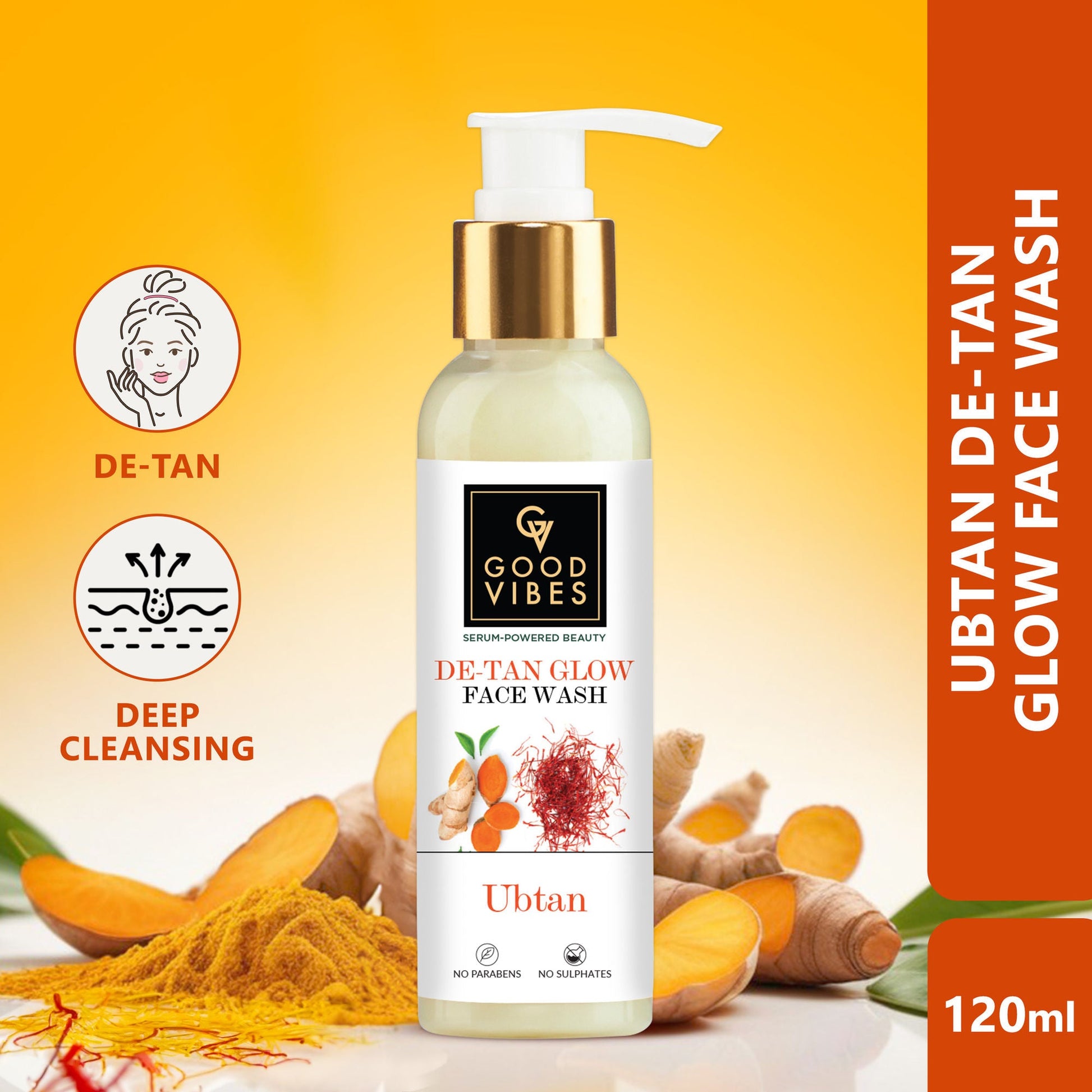 Good Vibes Ubtan De Tan Glow Face Wash - Swadesiicart
