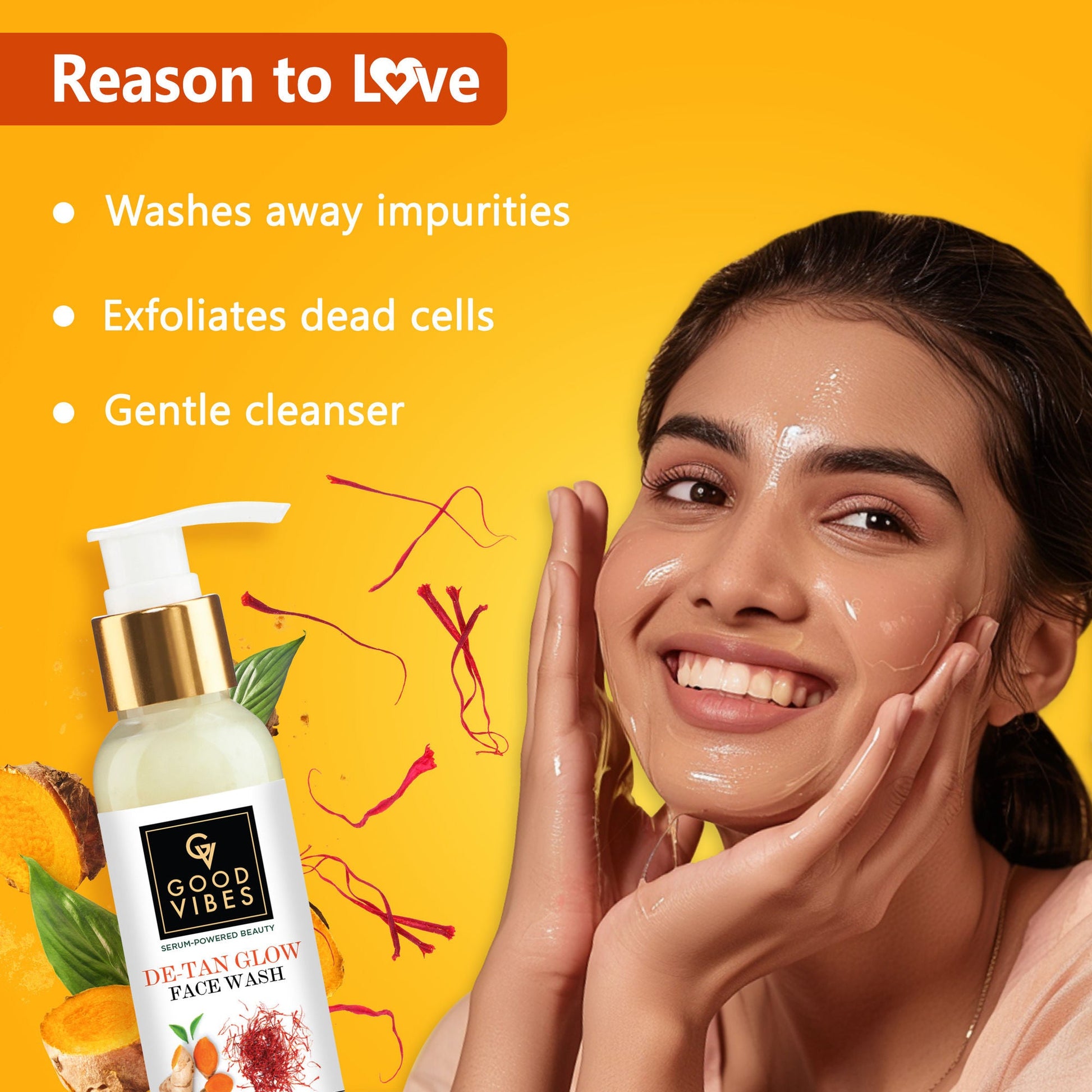 Good Vibes Ubtan De Tan Glow Face Wash - Swadesiicart