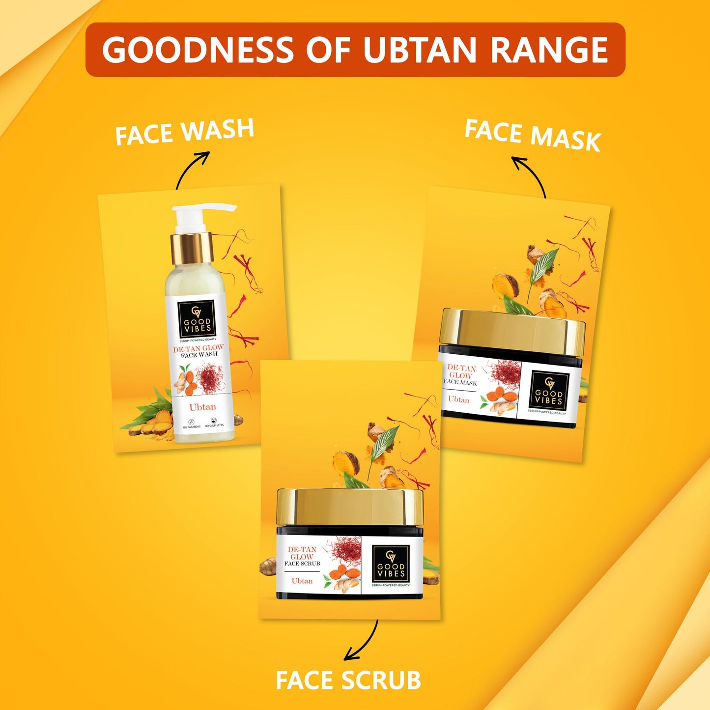 Good Vibes Ubtan De Tan Glow Face Wash - Swadesiicart