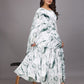 Dishitha Creation Women Floral Printed Designer Gown - Green | Swadesiicart