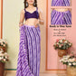 Purple Georgette Designer Printed Ready To Wear Saree - Elite | Swadesiicart
