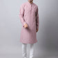Even Apparels Red Pure Cotton Men's Kurta With Band Collar | Swadesiicart
