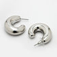 NVR Women Silver-Plated Circular-Shaped Half Hoop Earrings | Swadesiicart
