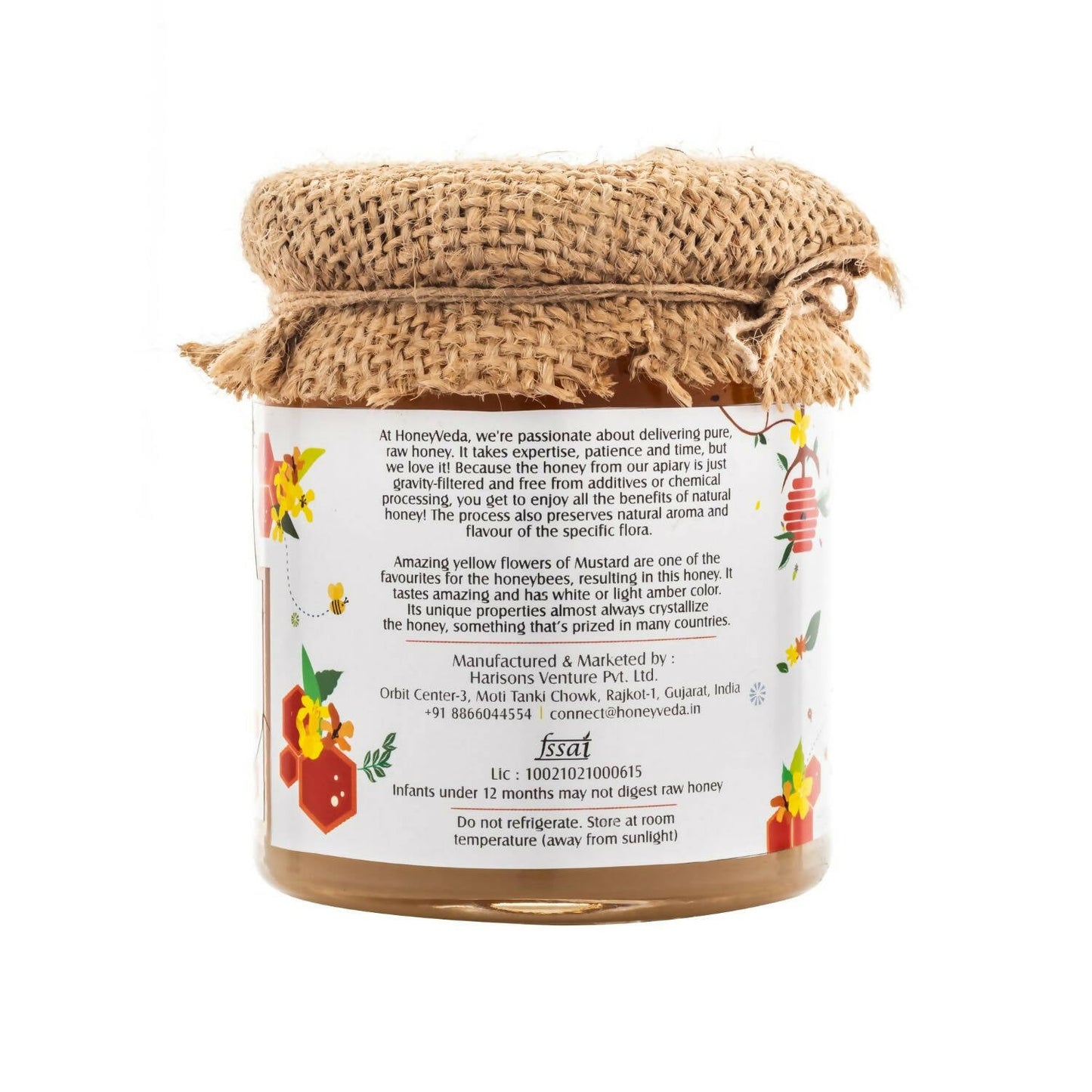 HoneyVeda Premium Raw Mustard Honey - Swadesiicart
