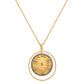 Nuyug 18K Gold-Plated Zircon Studded Minimal Chain Textured Surface Pendant Necklace | Swadesiicart