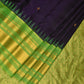 Green and Blue Gadwal Silk Handloom Saree with Mango Pallu Design - Global Threads | Swadesiicart
