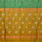 Green and Olive Uppada Silk Handloom Saree with Buta Design - Global Threads | Swadesiicart