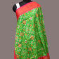 Green and Pink Pochampally Ikat Silk Handloom Dupatta with All Over Design - Global Threads | Swadesiicart